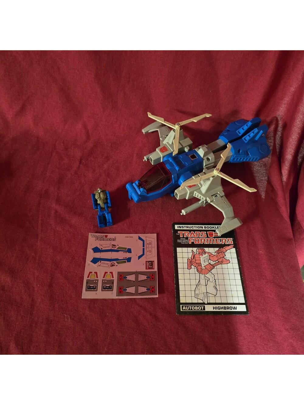 1986 G1 Transformers Headmaster Highbrow w Sticker Sheet Instructions Complete